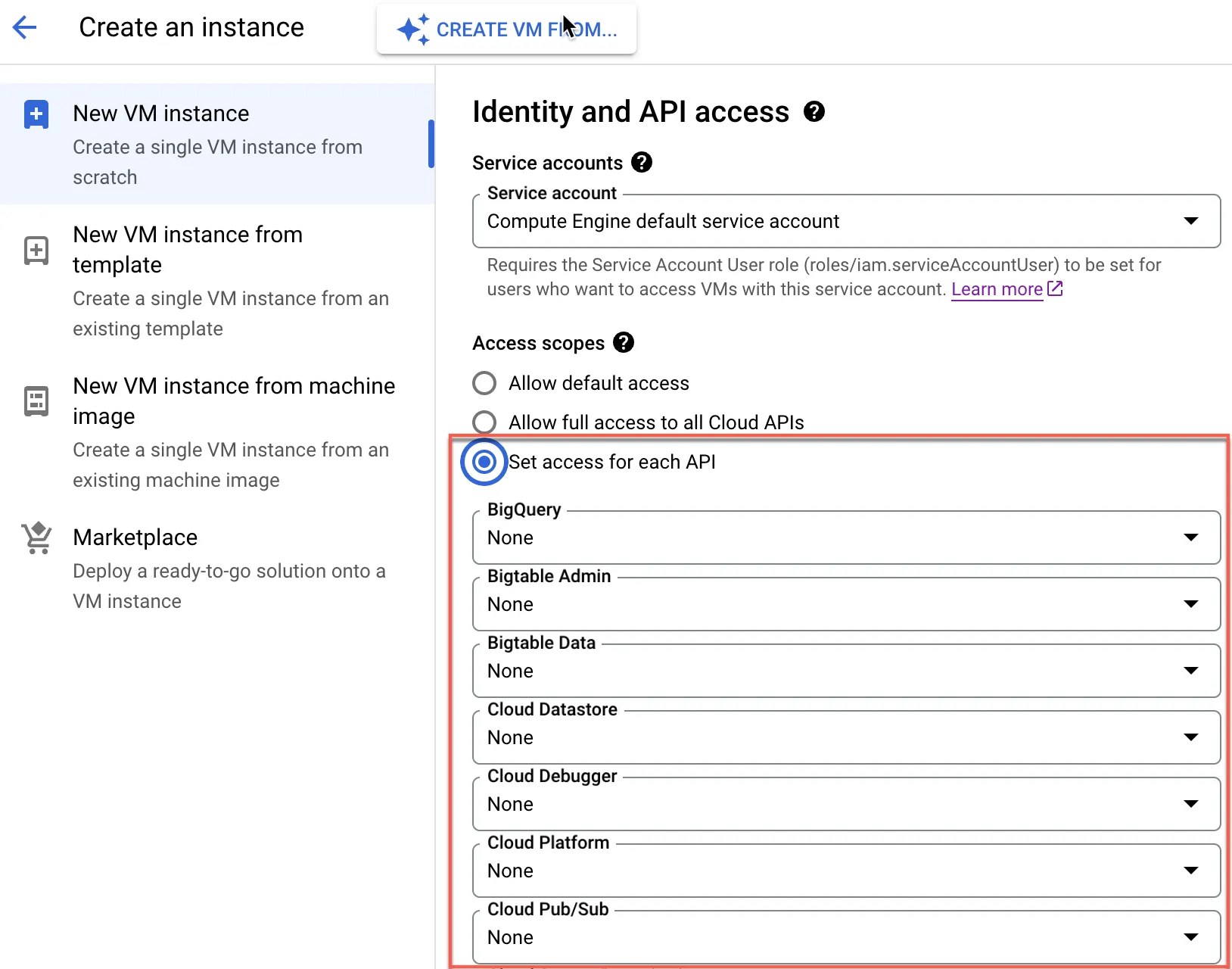GCE default service account