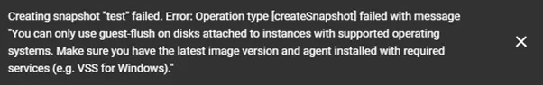 you have to config Application consistency