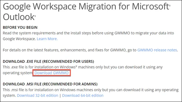 GWMMO download page