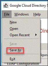 Saving configuration file