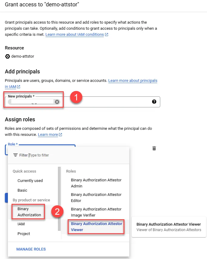 Granting Binary Authorization Attestor Viewer permission