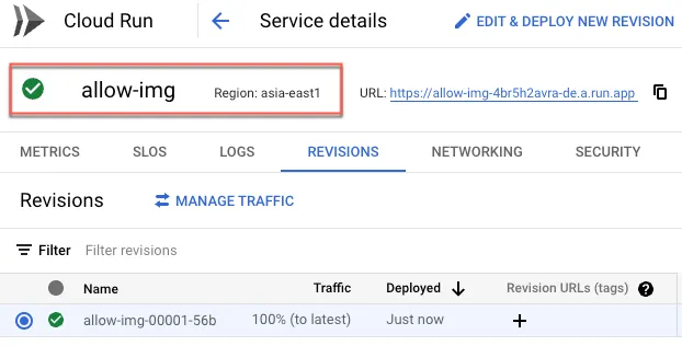 Service created successfully