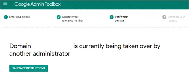 Error message when the domain cannot be released directly