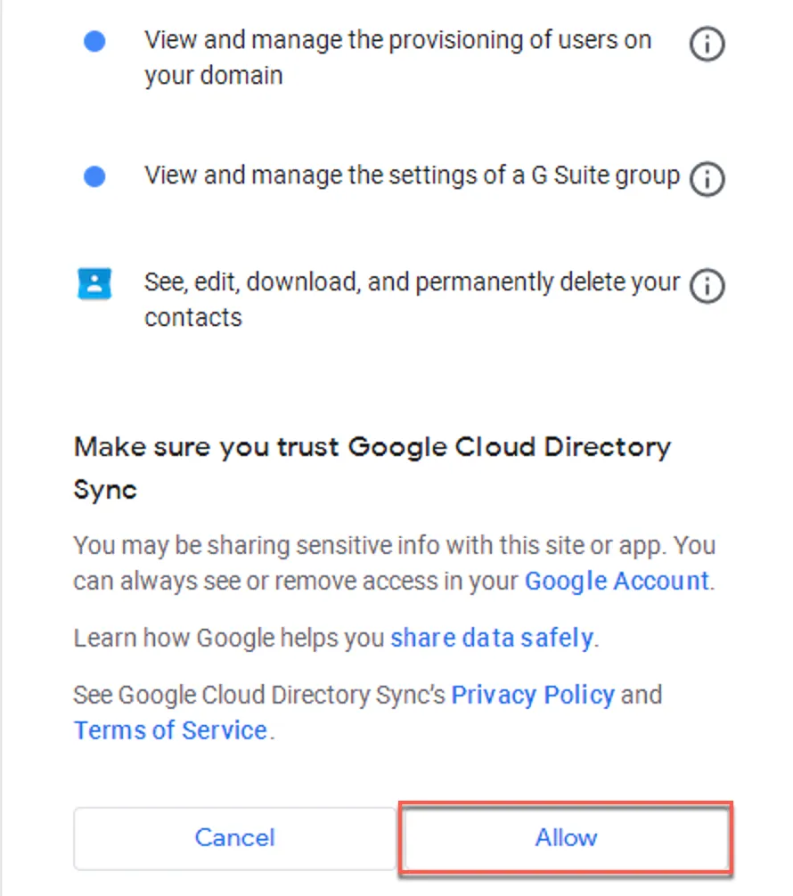Granting necessary permissions
