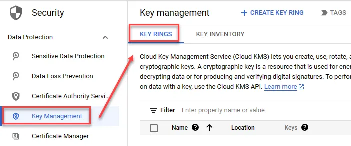 Create Key Rings