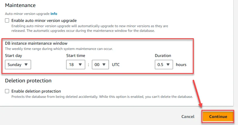 Set Maintenance Window