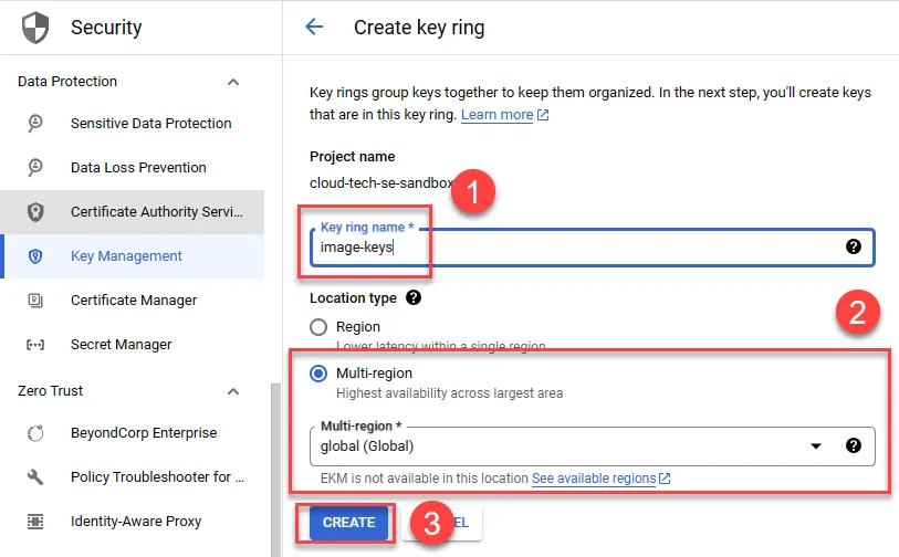 Configure Key Ring