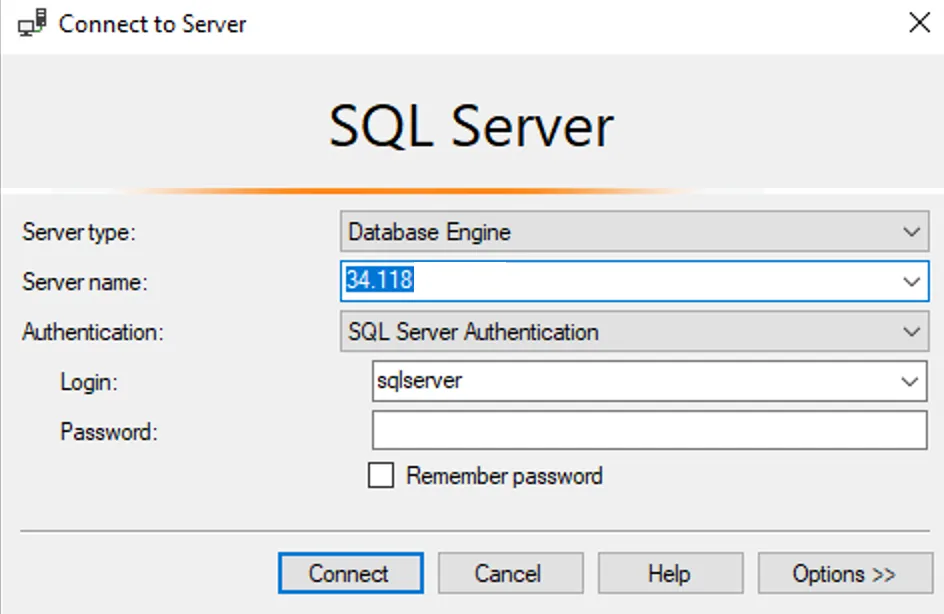 SSMS connection settings