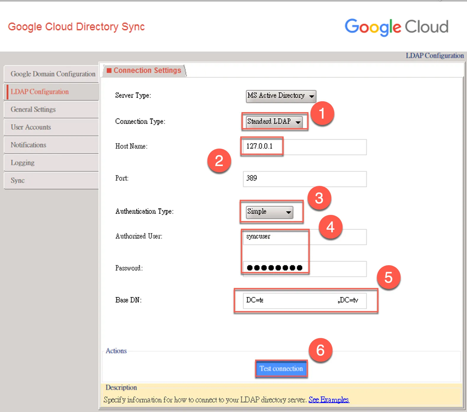 Configuring LDAP settings
