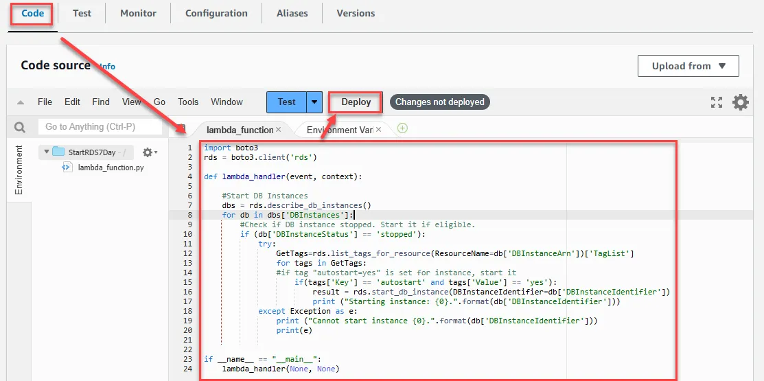 Deploy Lambda Code