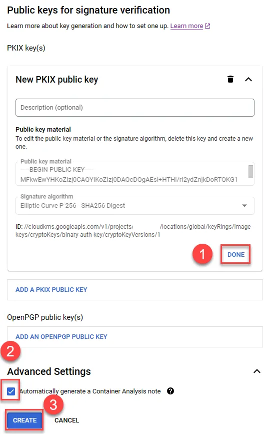 Create Public Key