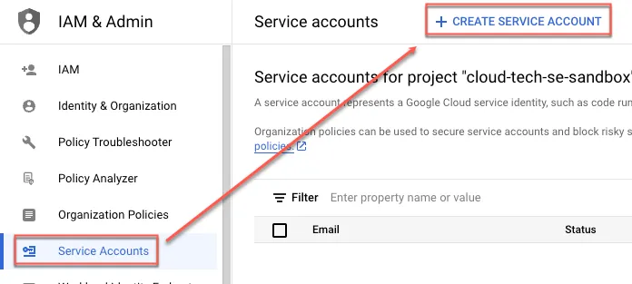 建立service account