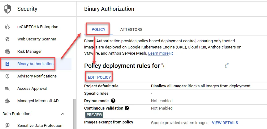 Binary Authorization Policy Setup