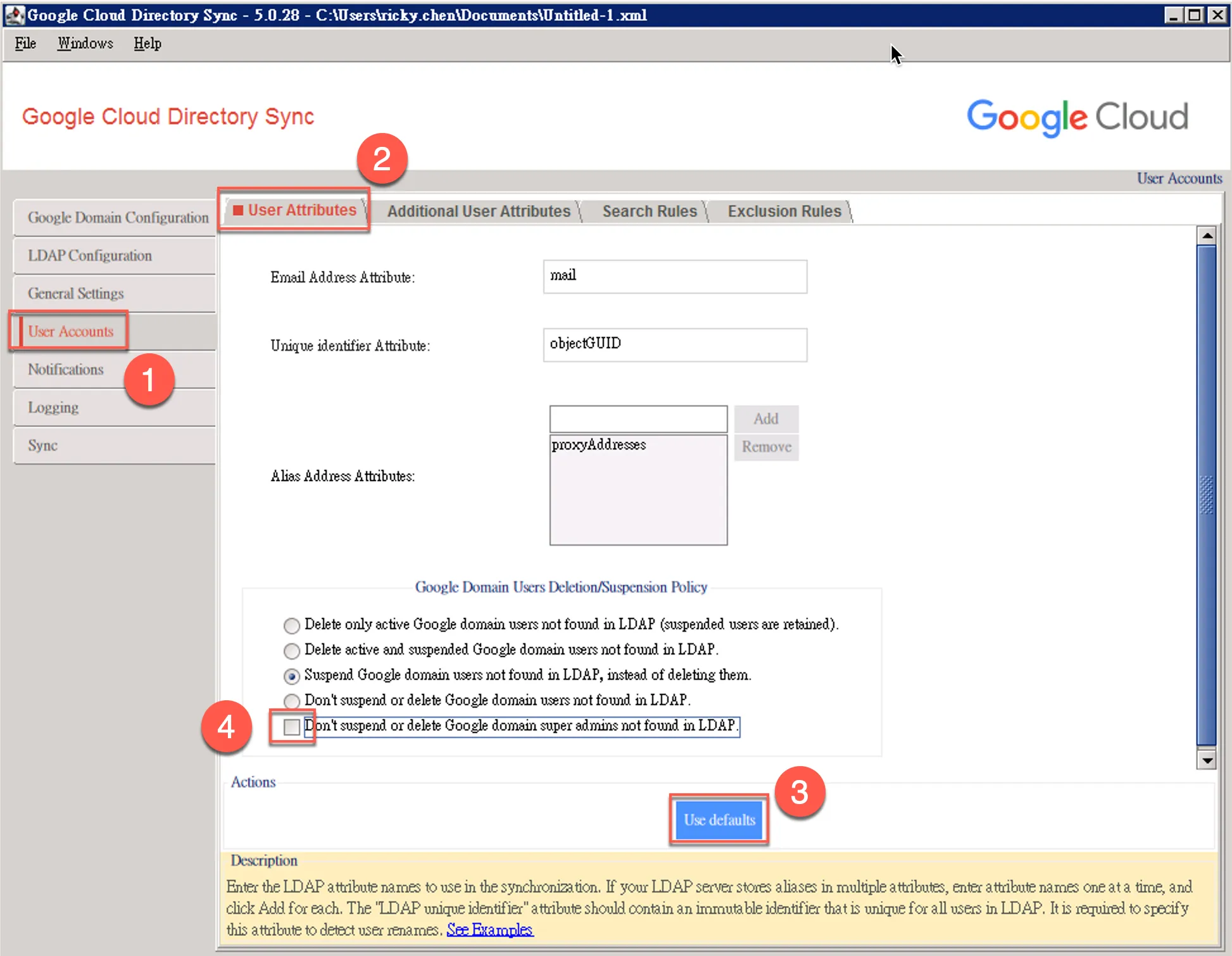 Configuring User Attributes