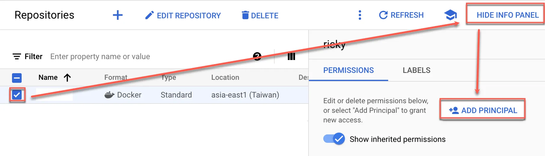 設定 artifact repo 權限