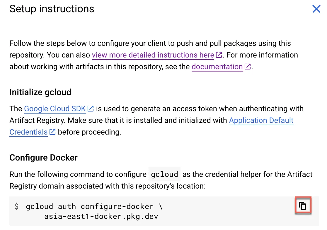 複製 configure docker 指令