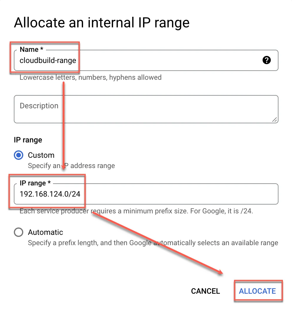 設定 VPC ip range